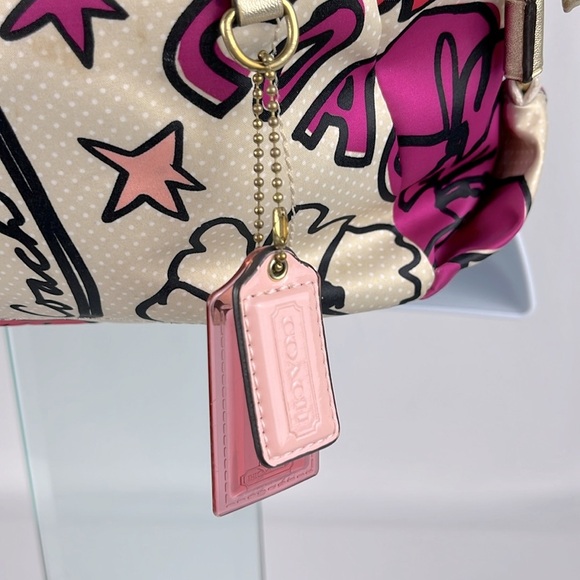 Coach Poppy Kyra Floral Fabric Backpack 81278-F19284 Cream Magenta Pink Fuchsia - Picture 4 of 16
